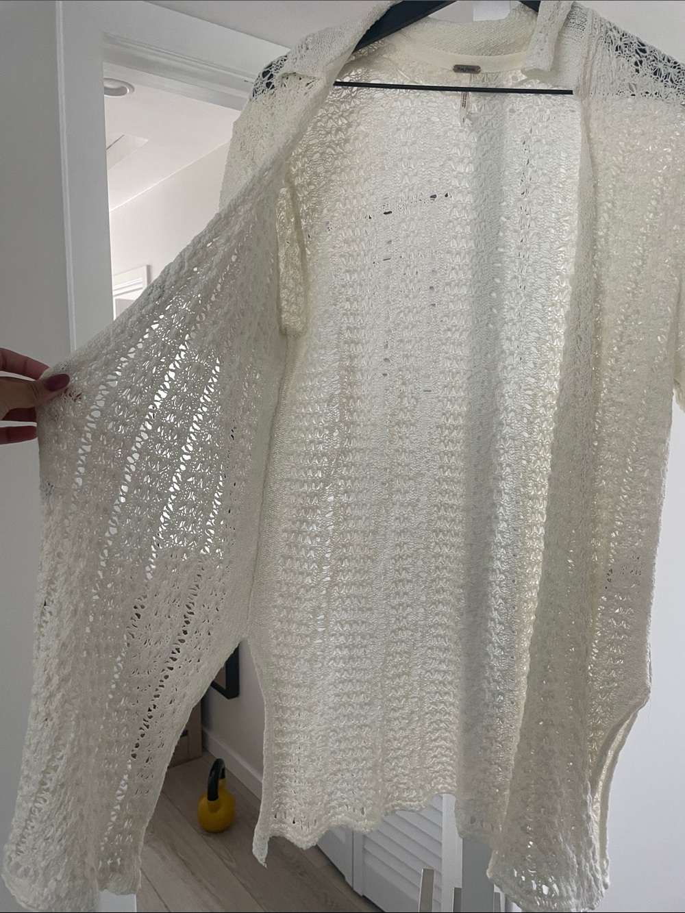 Free People Cream Open-Knit Cardigan - Picture 8 of 8
